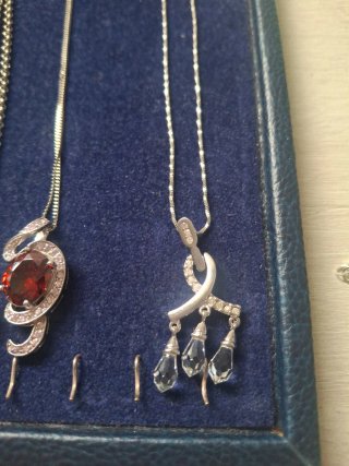 5 Colgantes con Cadena Rodio