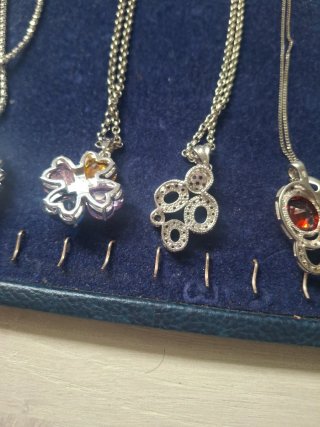 5 Colgantes con Cadena Rodio