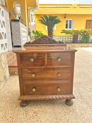 Cómoda/Mesita Noche Antigua Madera Maciza