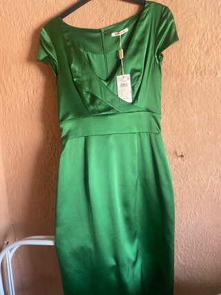Vestido verde cruzado talla XS
