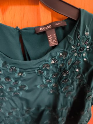 Mango Top Talla M Verde Petróleo