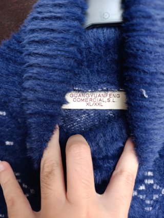 Jersey pelo azul con rombos