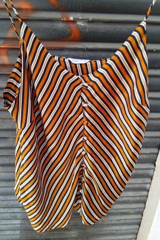 Top tirantes Papaya rayas naranja satinado
