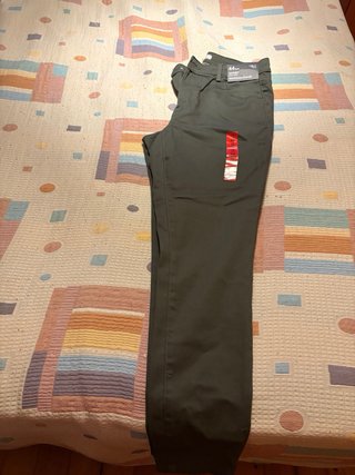 Pantalones Skinny Mid Rise Verde Oliva Talla 44