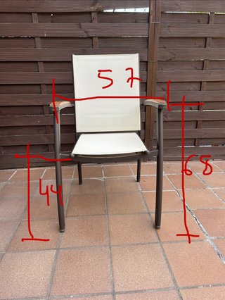 4 Sillas de Jardín Beige y Marrón