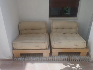 Módulos Sofá Beige Madera