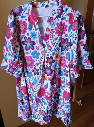 Vestido estampado flores y pájaros Shein Talla Úni