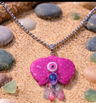 Colgante Orquídea Artesanal Ojo Que Todo Lo Ve