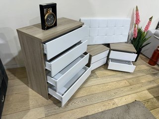 Pack Cabecero, 2 Mesitas y Cómoda