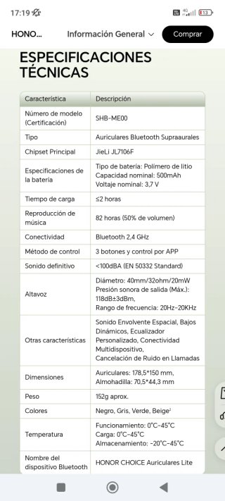 Honor Choice Lite Auriculares inalámbricos NUEVOS