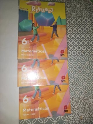 Pack 3 libros matemáticas revuela. Sexto primaria