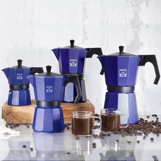 Cafetera Italiana Cumbia Moklassic 300 Azul