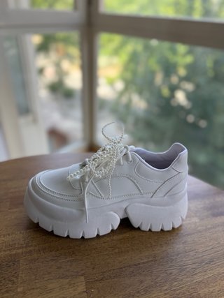 Zapatillas Chunky blancas con plataforma de 7cm