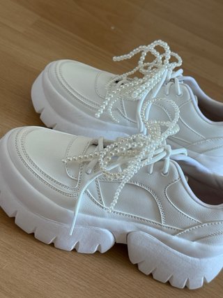 Zapatillas Chunky blancas con plataforma de 7cm