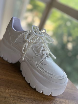 Zapatillas Chunky blancas con plataforma de 7cm