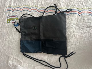 Mochila Livacasa cordones gris y azul