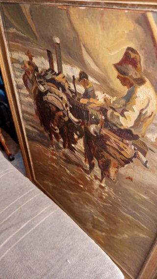 Cuadro al óleo sobre tabla de Cubells