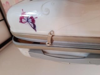 Maleta de viaje con diseño de mariposa