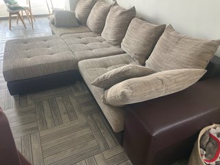 Sofá XL chaise longue beige