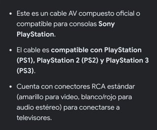 Cable AV PlayStation Sony 'ps1,ps2,ps3'