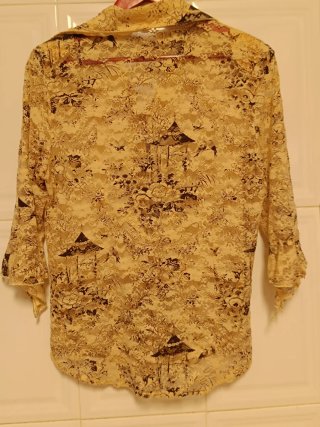 Camisa vintage floral beige y marrón