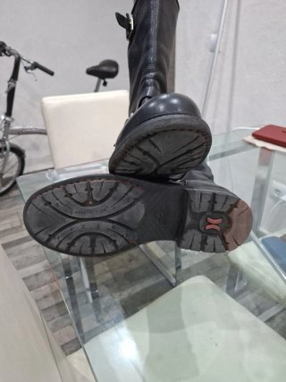Botas de moto de cuero negras