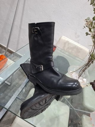 Botas de moto de cuero negras