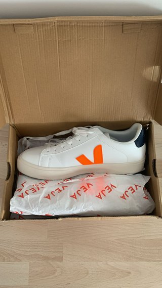 Zapatillas Veja Blancas Naranja