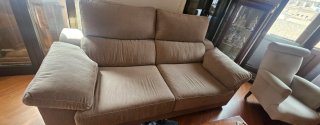 Sofá de tela beige 2 plazas