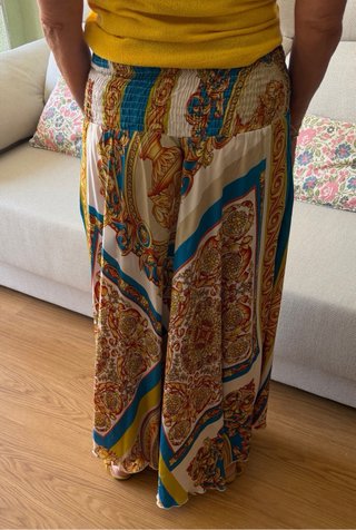 Falda pantalón maxi estampada
