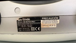 Radiocasete Mx Onda CD/Radio/Casete