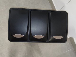 Cubo reciclaje Songmics 3 compartimentos pedal