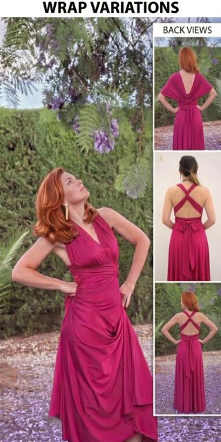 Vestido multiposición rosa talla única