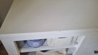 Mueble TV de madera lavado en  blanco