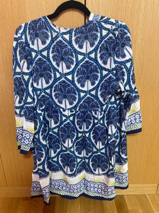 Precioso Vestido túnica SIN ESTRENAR azul y blanco
