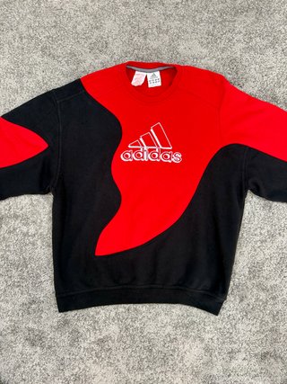 Sudadera Adidas vintage roja negra talla M