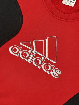 Sudadera Adidas vintage roja negra talla M