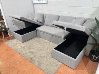 SOFA CAMA EN U - DOS CHAISELONGUE CON ARCONES