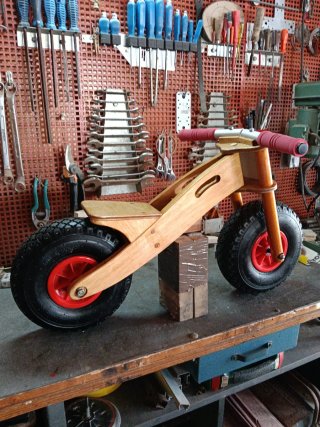 Bici Andador casera de  Madera 2-3 años