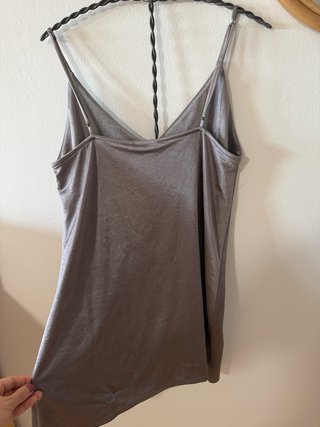 Camiseta Zara Gris Satinada Talla L