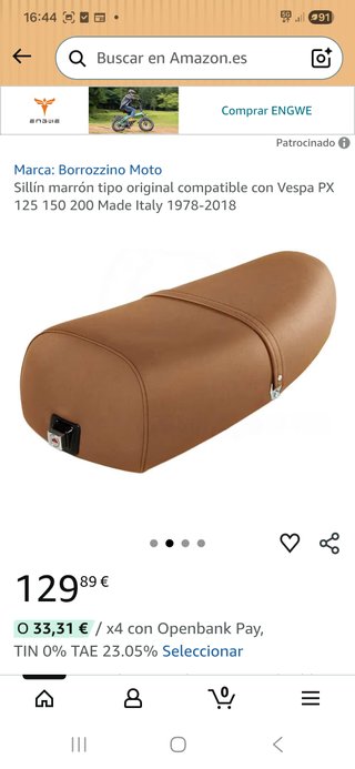 Asiento Vespa PX  Marrón