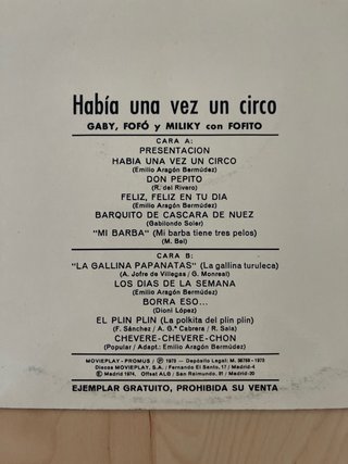 Vinilo LP Había una vez un circo