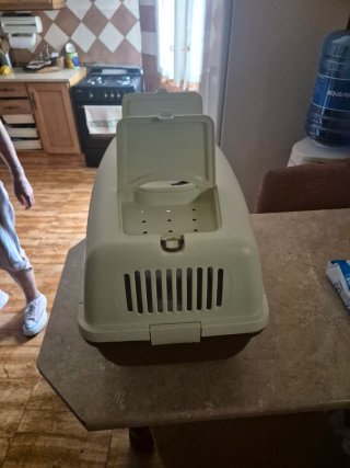 Transportín gato/perro pequeño beige/morado