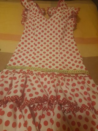 Traje Flamenca Niña Lunares Rojo