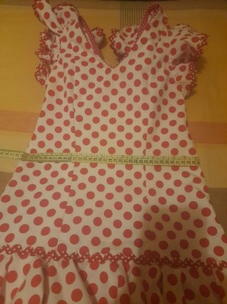 Traje Flamenca Niña Lunares Rojo
