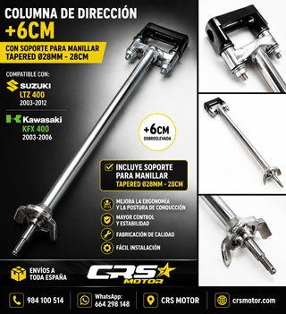 Columna Dirección +6cm Suzuki LTZ 400 / KFX 400