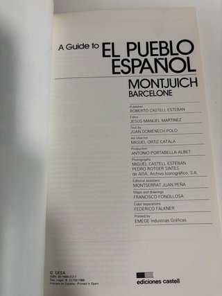 Guía de el Pueblo español : Montjuich, Barcelona