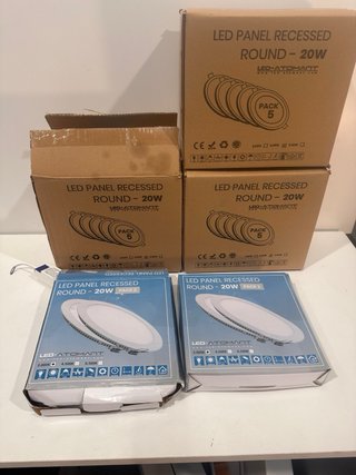 19 Paneles LED Empotrables Redondos 20W