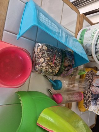Accesorios cobaya: 3 casitas, 1 comedero