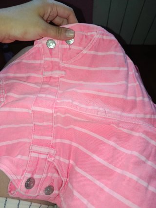 Peto vaquero niña rayas rosa talla 7/8 años